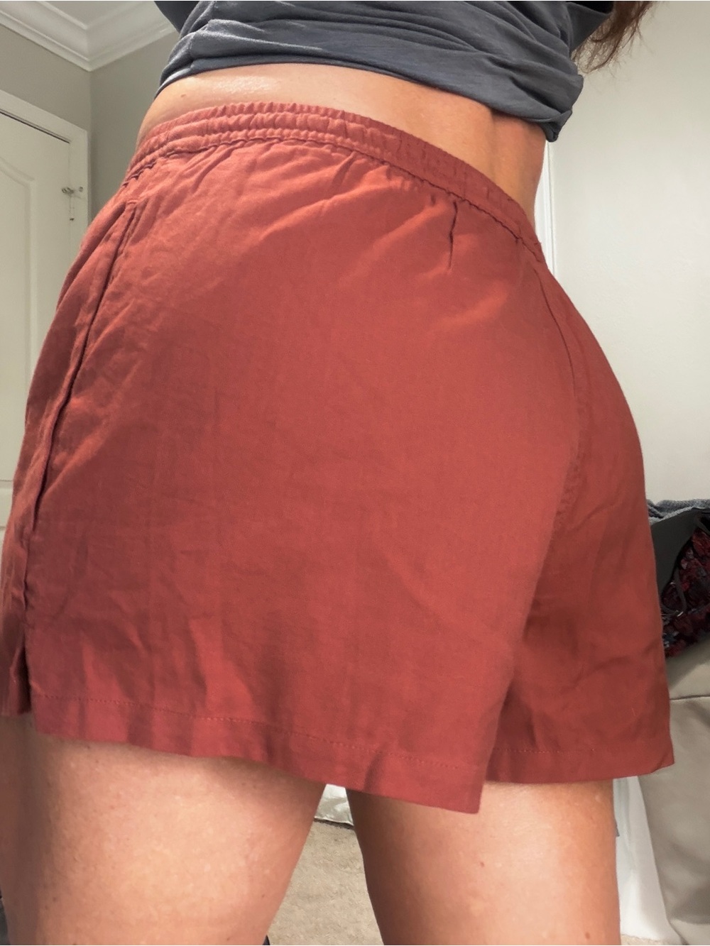 Volcom Womens Shorts Size XS X Small 0 2 Terracotta Orange Pull On Pockets NWOT